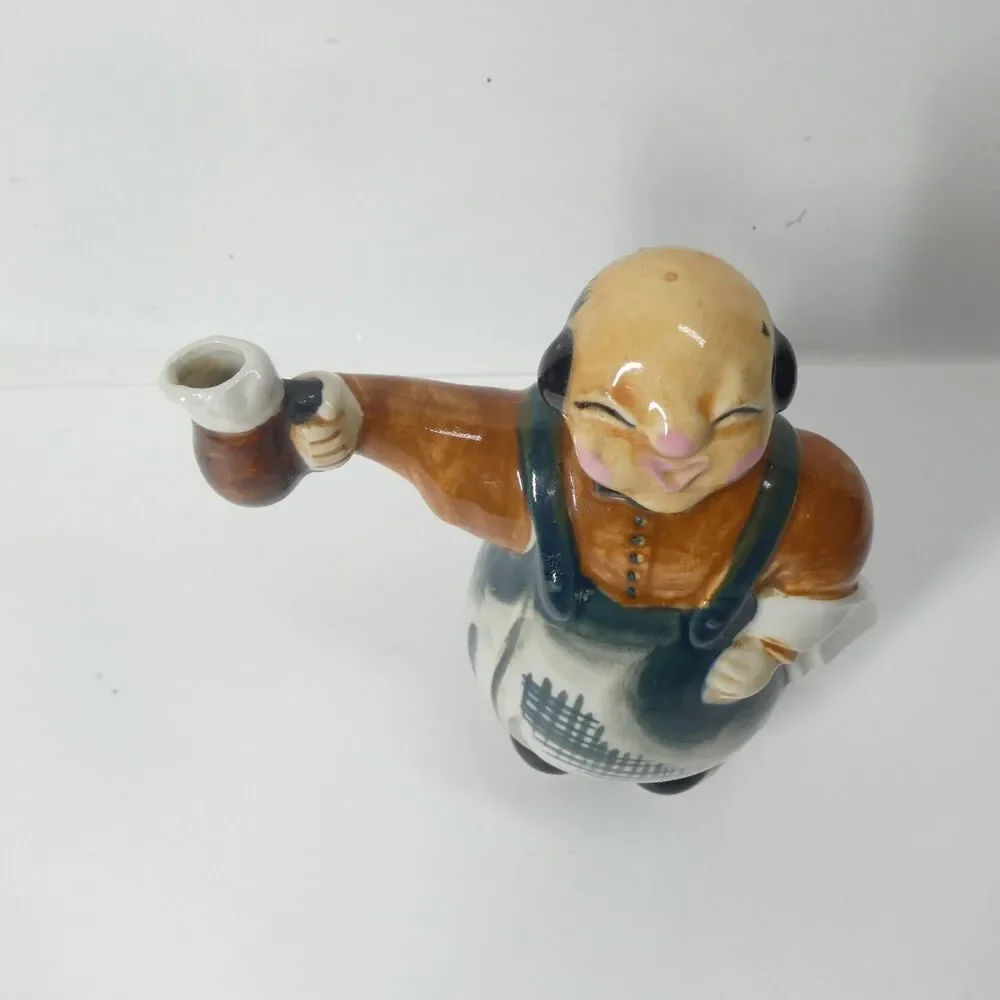 Figural Decanter Bottle Japan Vintage Waiter Bartender Novelty Caricature MCM